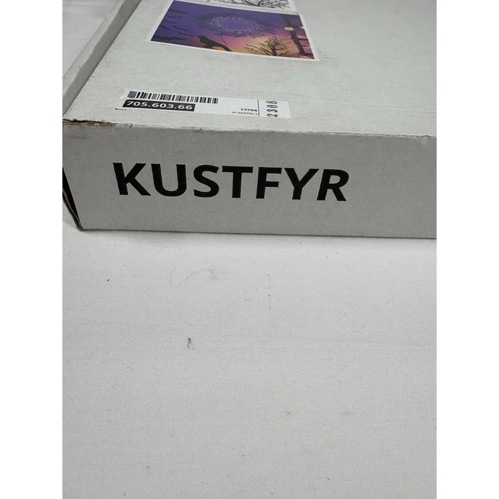 Ikea KUSTFYR Halloween Wreath BLACK with PURPLE LED Lights 705.603.66